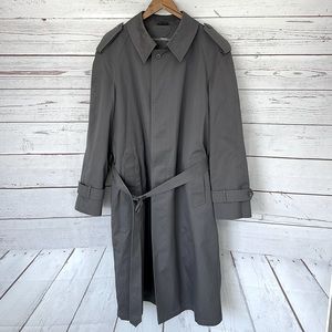 OLEG CASSINI Signature Collection All Weather Trench Coat Grey Size 44Long
